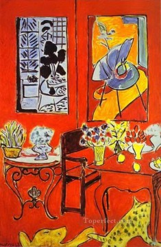 Henri Matisse Painting - Gran interior rojo fauvismo abstracto Henri Matisse